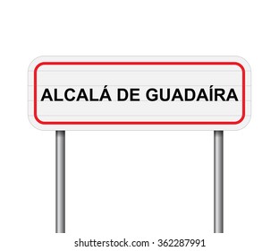 Welcome to Alcala de Guadaira Spain road sign vector