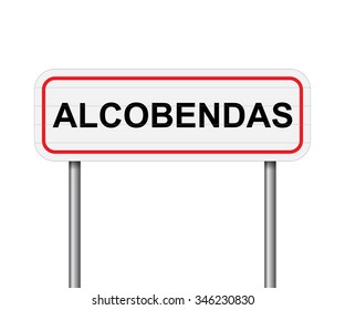 Welcome to Alcobendas Spain road sign vector