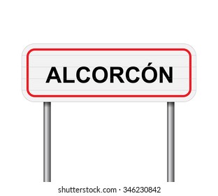 Welcome to Alcorcon Spain road sign vector