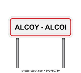 Welcome to Alcoy Spain road sign vector