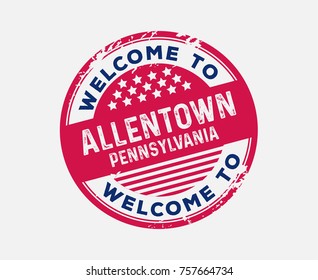 Welcome to Allentown Pennsylvania Stars Stripes Badge