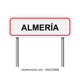 Welcome to Almeria Spain road sign vector