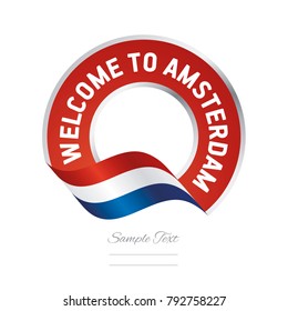 Welcome to Amsterdam Netherlands flag logo icon