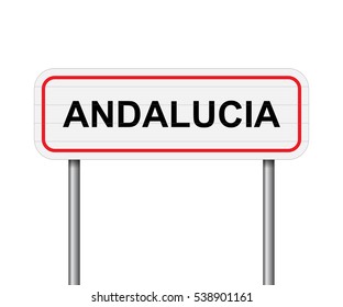 Welcome to Andalusia, Spain road sign vector