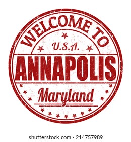 Welcome to Annapolis grunge rubber stamp on white background, vector illustration