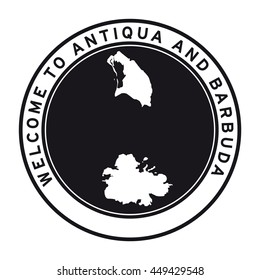 Welcome to Antiqua and Barbuda vector logo sticker button