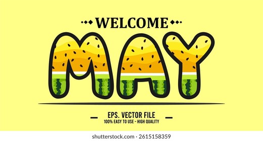 Welcome April Art typography design vector, retro vintage style.