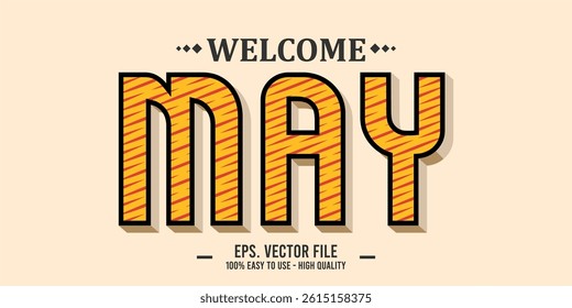 Welcome April Art typography design vector, retro vintage style.