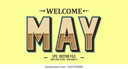 Welcome April Art typography design vector, retro vintage style.