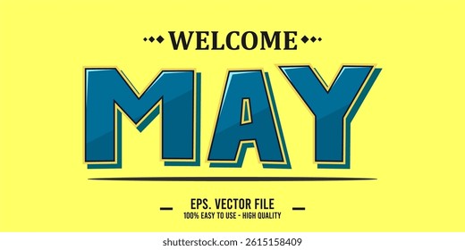 Welcome April Art typography design vector, retro vintage style.