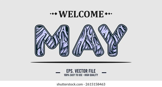 Welcome April Art typography design vector, retro vintage style.