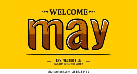 Welcome April Art typography design vector, retro vintage style.