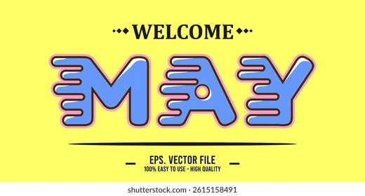 Welcome April Art typography design vector, retro vintage style.