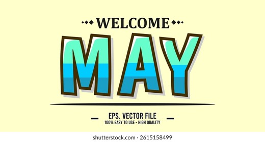 Welcome April Art typography design vector, retro vintage style.