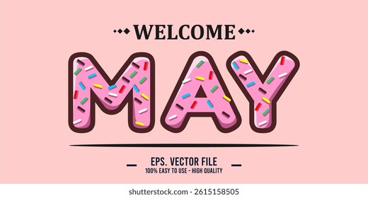Welcome April Art typography design vector, retro vintage style.