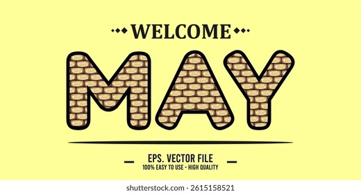 Welcome April Art typography design vector, retro vintage style.