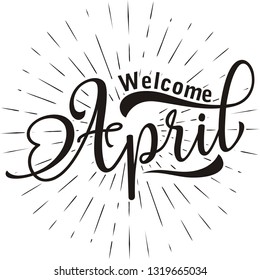 Welcome April - Firework - Vector for greeting, new month