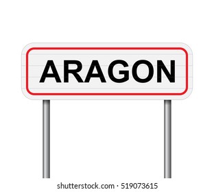 Welcome to Aragon, Spain road sign vector