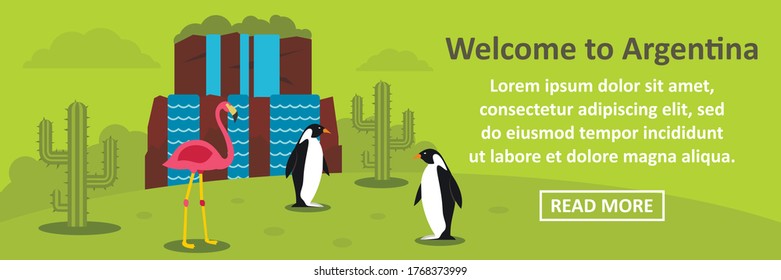 Welcome to argentina banner horizontal concept. Flat illustration of welcome to argentina banner horizontal vector concept for web