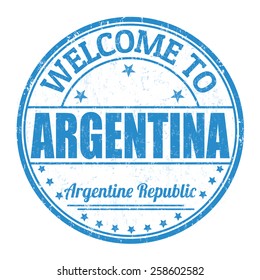 Welcome to Argentina grunge rubber stamp on white background, vector illustration