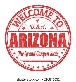 Welcome to Arizona grunge rubber stamp on white background, vector illustration