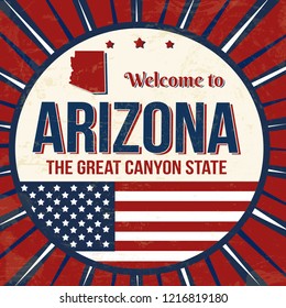 Welcome to Arizona vintage grunge poster, vector illustrator