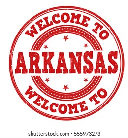 Welcome to Arkansas grunge rubber stamp on white background, vector illustration