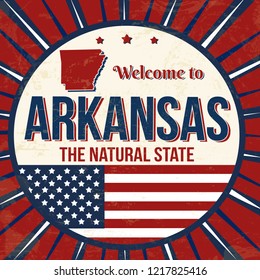 Welcome to Arkansas vintage grunge poster, vector illustrator