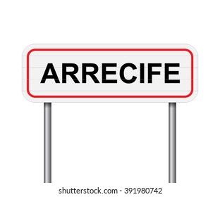 Welcome to Arrecife Spain road sign vector