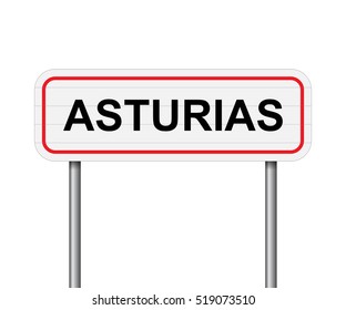 Welcome to Asturias, Spain road sign vector