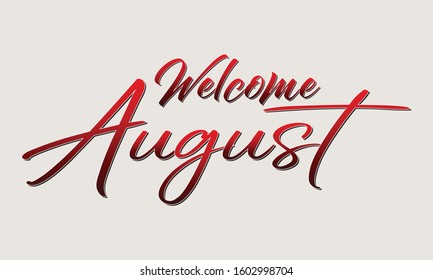 Welcome August Vector Illustration Background