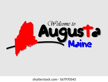 Welcome to Augusta Maine, Vector illustration Design
