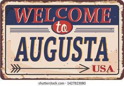 welcome to augusta plate design isolated on