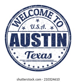 Welcome to Austin grunge rubber stamp on white background, vector illustration