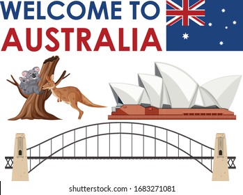 Welcome to Australia element illustration