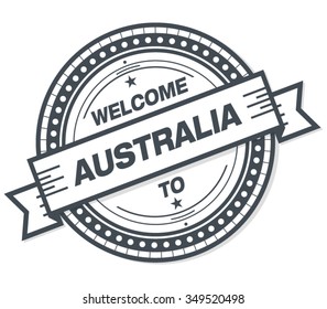 Welcome To Australia Stamp Badge