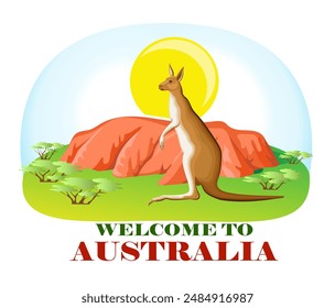 Welcome to Australia travel poster. Vector illustration