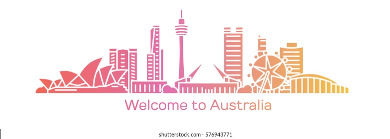 Welcome to Australia. Vector illustration