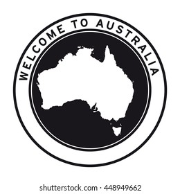 Welcome Australia Vector Logo Sticker Button Stock Vector (Royalty Free ...