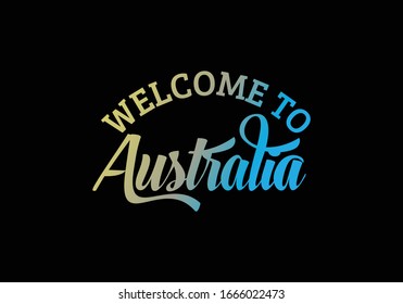 Bienvenidos A Australia. Ilustración de diseño de fuente creativa de texto de Word, signo de bienvenida 