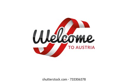 Welcome to Austria flag sign logo icon