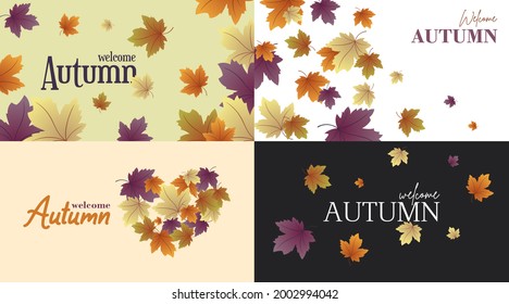 Welcome autumn background illustration vector. Welcome autumn web banner and flyer