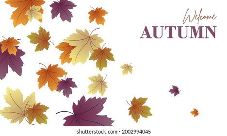 Welcome autumn background illustration vector. Welcome autumn web banner and flyer