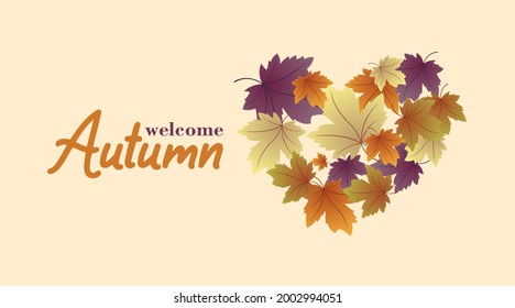 Welcome autumn background illustration vector. Welcome autumn web banner and flyer
