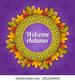 Welcome Autumn Background Vector Illustration