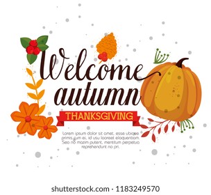 welcome autumn seasonal card