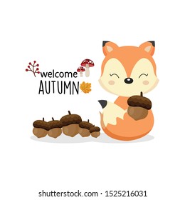 Welcome autumn with wild animal.