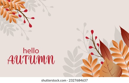 bienvenido otoño.hola fondo del vector otoño.adecuado para tarjeta, cartel o afiche