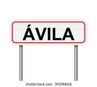 Welcome to Avila Spain road sign vector