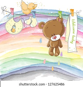 Welcome baby - baby announcement card